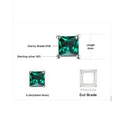 green silver earrings 202-05
