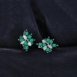green statement earrings 195-02