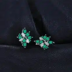 green statement earrings 195-02