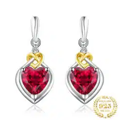 heart ruby earrings 205-01