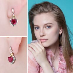 heart ruby earrings 205-03