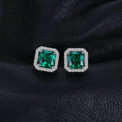 lab grown emerald earrings 130-02