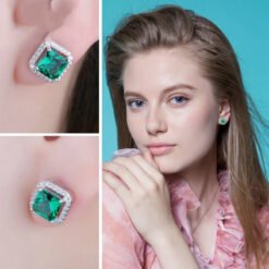 lab grown emerald earrings 130-03