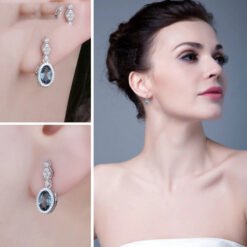 london blue topaz drop earrings 192-03