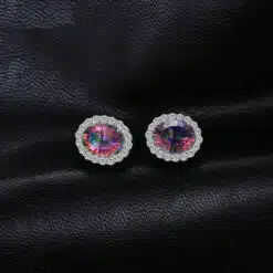 multi color stone earrings 228-02