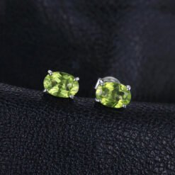 peridot earrings silver 215-02