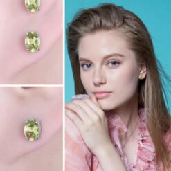 peridot earrings silver 215-03