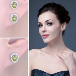 peridot earrings studs 154-03