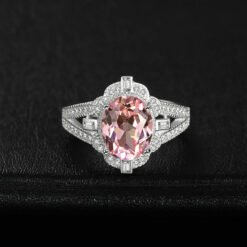 pink sapphire flower ring 091-02