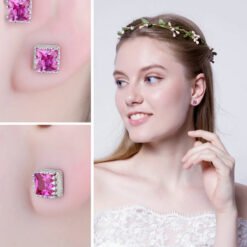 pink sapphire stud earrings 179-03