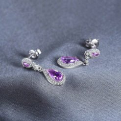 purple drop earrings 165-04