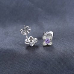 purple stone earrings 217-02