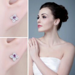purple stone earrings 217-03