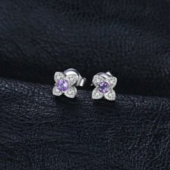 purple stone earrings 217-04