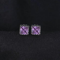 purple stud earrings 183-02