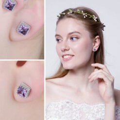 purple stud earrings 183-03