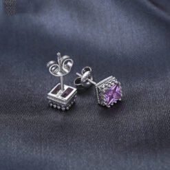 purple stud earrings 183-04