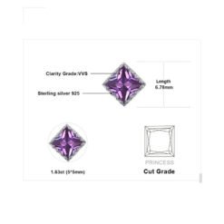 purple stud earrings 183-05