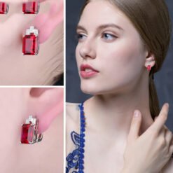 ruby hoop earrings 189-03