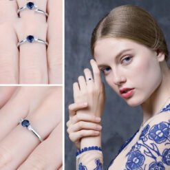 sapphire silver ring 101-03
