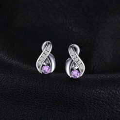 silver earrings with stones 223-08