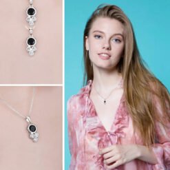 black stone necklace 263-03