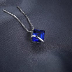Alternative view of Blue Sapphire Pendant 925 Sterling Silver For Women