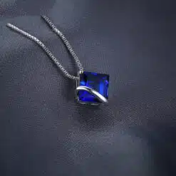 Alternative view of Blue Sapphire Pendant 925 Sterling Silver For Women