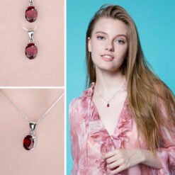 garnet pendant necklace 298-03