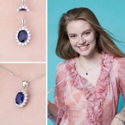 gemstone pendant necklace 293-03