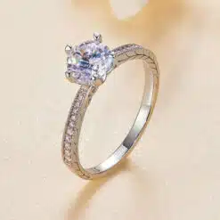 moissanite round engagement rings 301-01