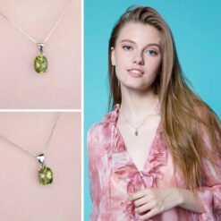 peridot necklace silver 287-03