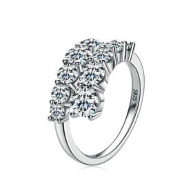3.26 ct Moissanite Ring Ten Stone Women Wedding Ring