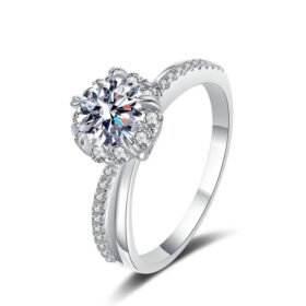 1 Carat Moissanite Ring Women Silver Jewelry