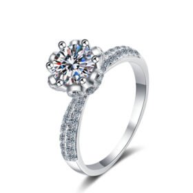 3 Carat Moissanite Ring Round Cut Women Wedding Ring
