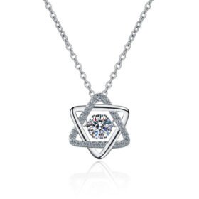 6 Point Star Necklace With Moissanite