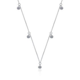 Clavicle Chain Necklace With Moissanite And Silver