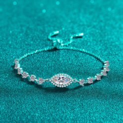 Alternative view of Colored Moissanite Jewelry Blue Eye Stone Sterling Silver