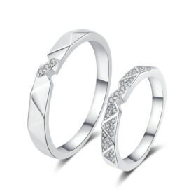 Couple Rings Engagement Simple Moissanite Bands
