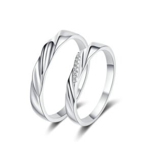 Couple Rings Silver Moissanite Bands