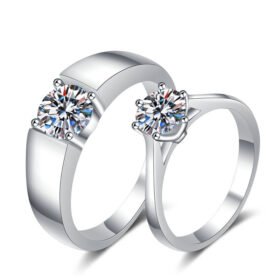Couple Wedding Rings Silver Moissanite For Lovers