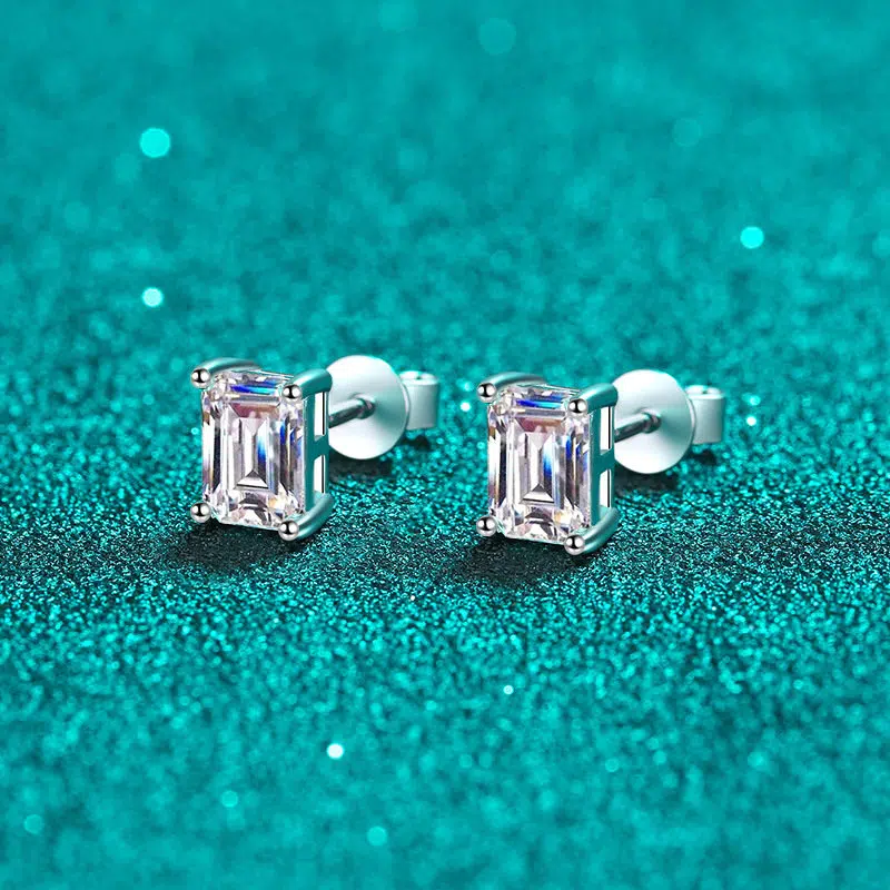 emerald cut earrings 422-004