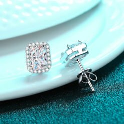 emerald cut studs 429-001