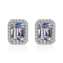 emerald cut studs 429-002