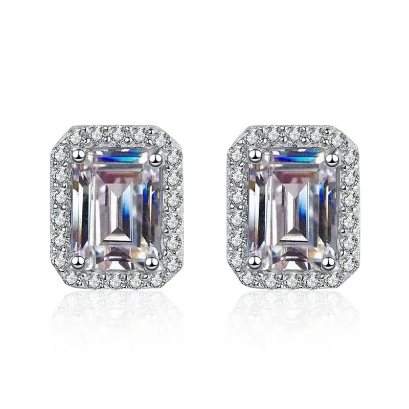 emerald cut studs 429-002