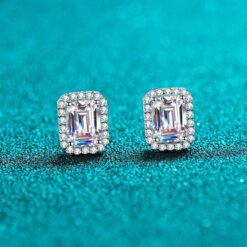 emerald cut studs 429-004