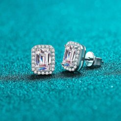 emerald cut studs 429-005