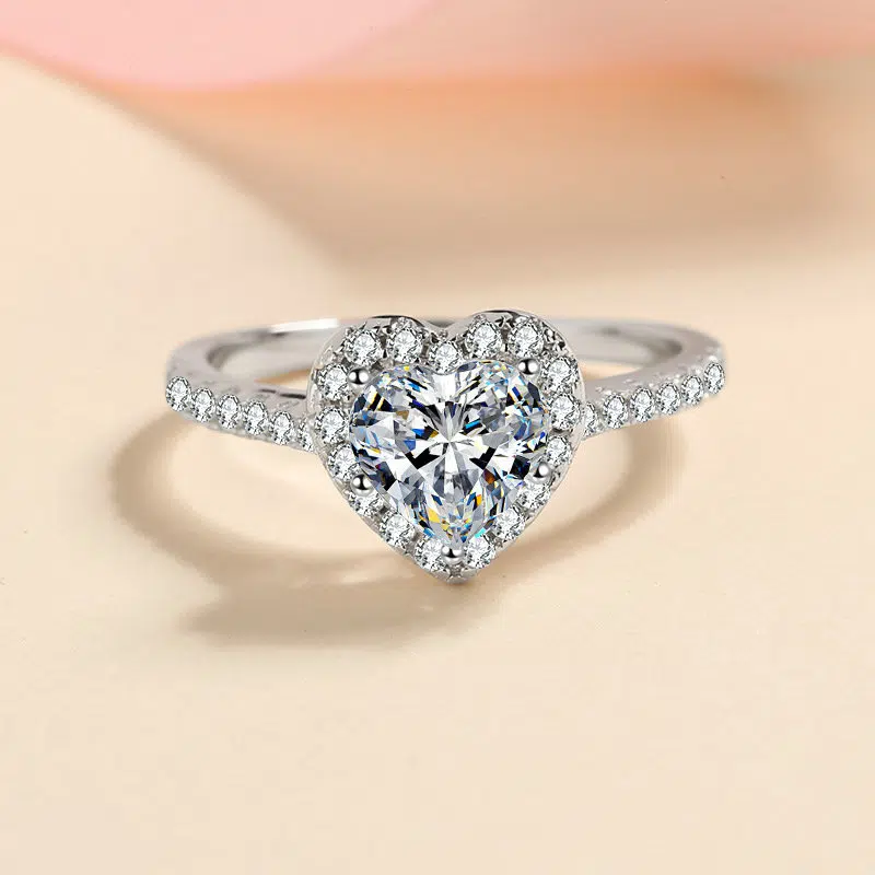 heart moissanite ring 336-004