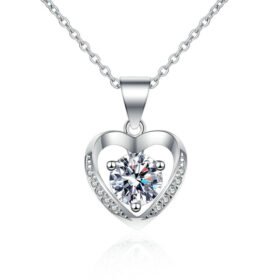 Heart Pendant Silver Necklace
