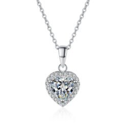 heart pendant necklace silver 385-001